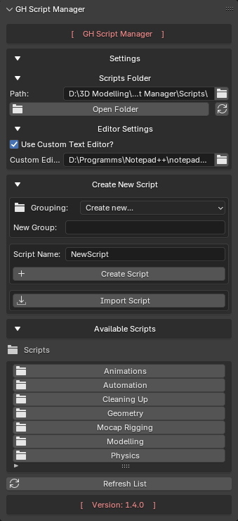 GH Script Manager